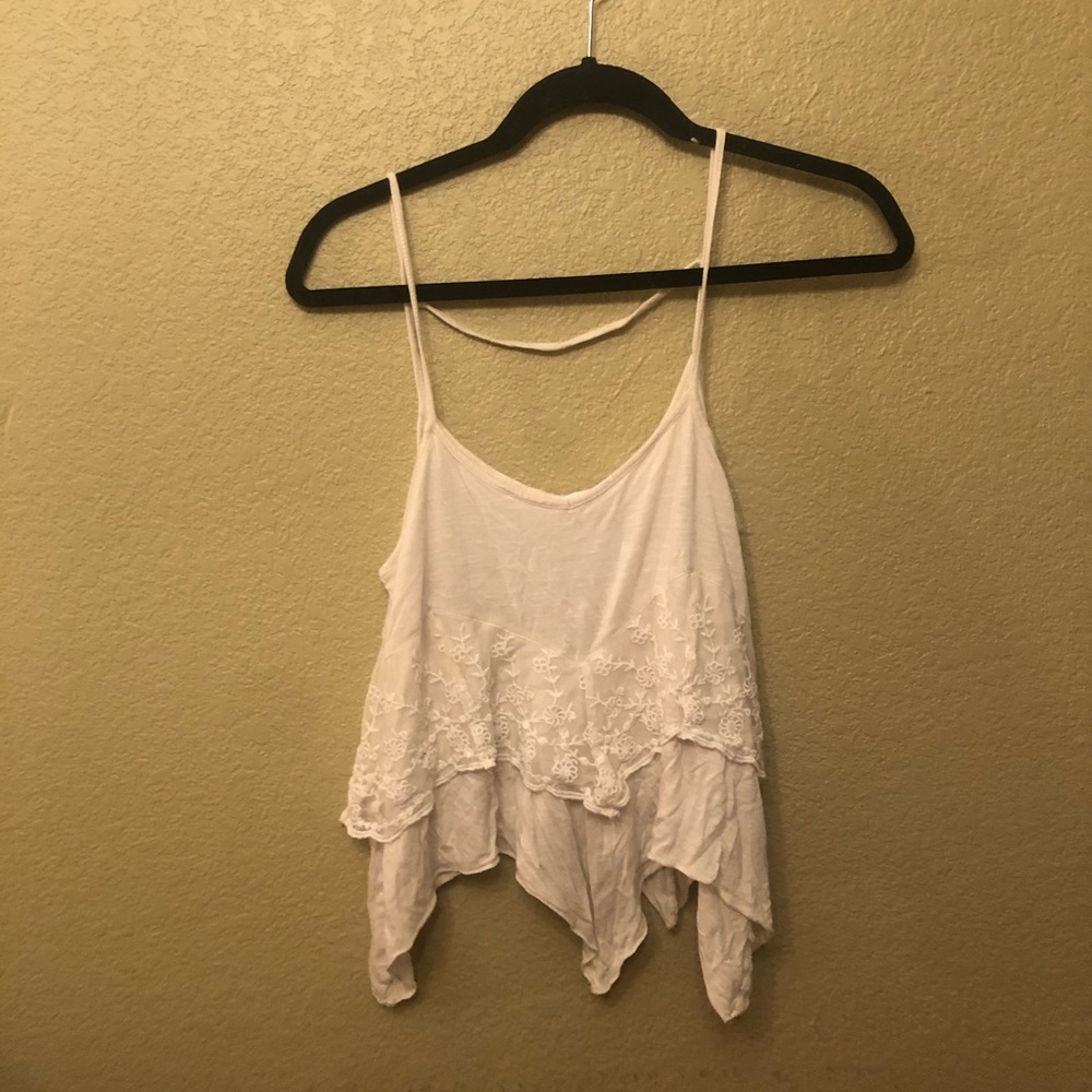 White Flared Crop Top